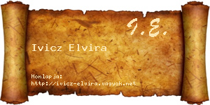 Ivicz Elvira névjegykártya